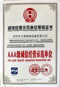 電梯行業(yè)誠信經營示范證書